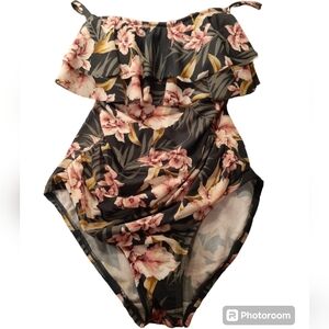 Kona Sol One Piece Tropical Swimsuit Size Med